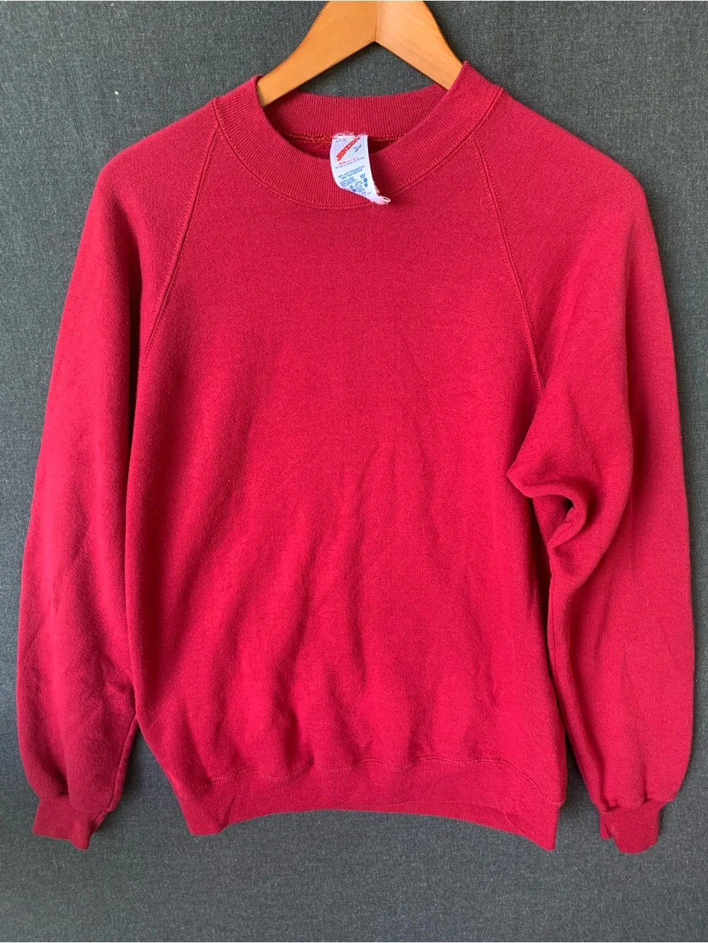 Vintage Blank Dark Red Crewneck Sweatshirt Adult Large 90s Sweater Jerzees USA